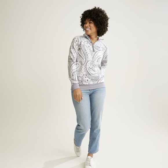 VERA BRADLEY French Terry Quarter-Zip Sweatshirt with Pockets - Picture 4 of 8